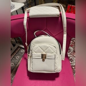 NWOT VEGAN White Crossbody 3-Way Backpack & Wallet